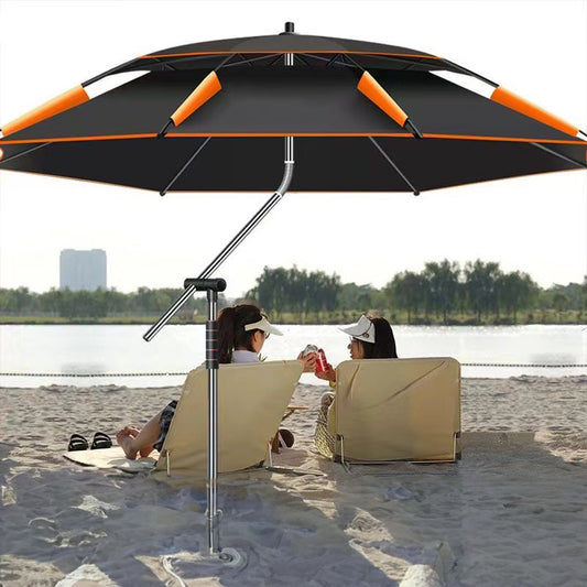360° adjustable fishing sun umbrella: anti-UV, rainproof, portable large outdoor shade.
