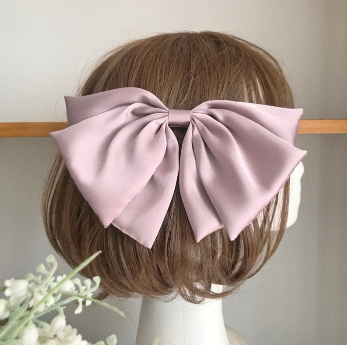 1PC Winter Velvet Bowknot Hair Clips Hand Tie Large Pigtail Bows Hairpin For Women Girls Satin Temperament Elegant Accessoires