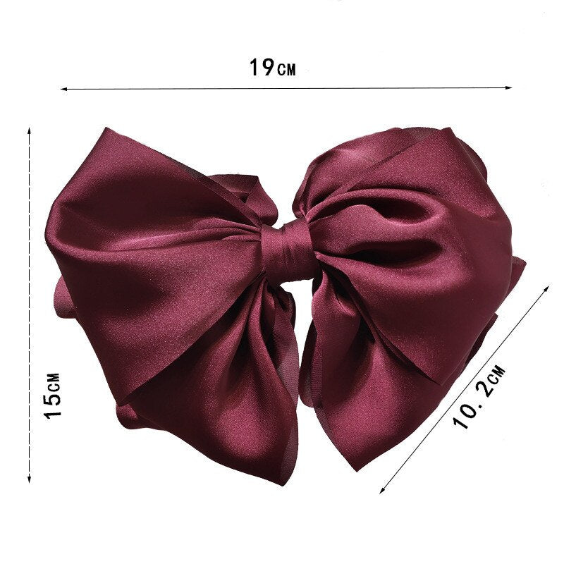 1PC Winter Velvet Bowknot Hair Clips Hand Tie Large Pigtail Bows Hairpin For Women Girls Satin Temperament Elegant Accessoires